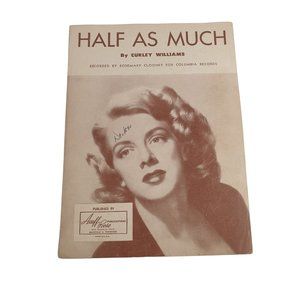 Half As Much 1951 Vintage Sheet Music Rosemary Clooney Piano Easy Listening
